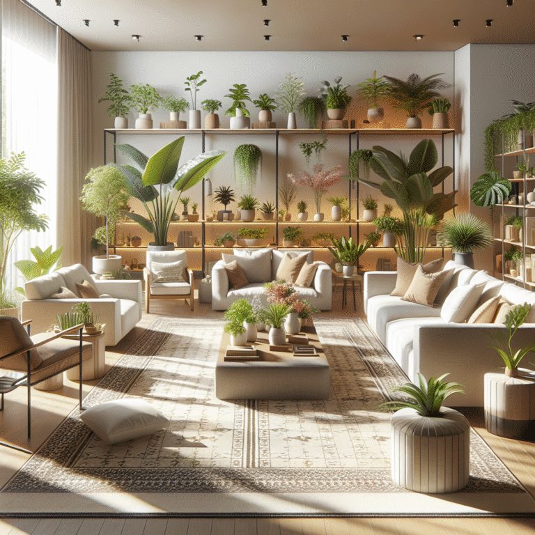 Organização de plantas na sala de estar para melhor aproveitamento do espaço