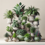 Plantas de interior apresentadas em vasos elegantes