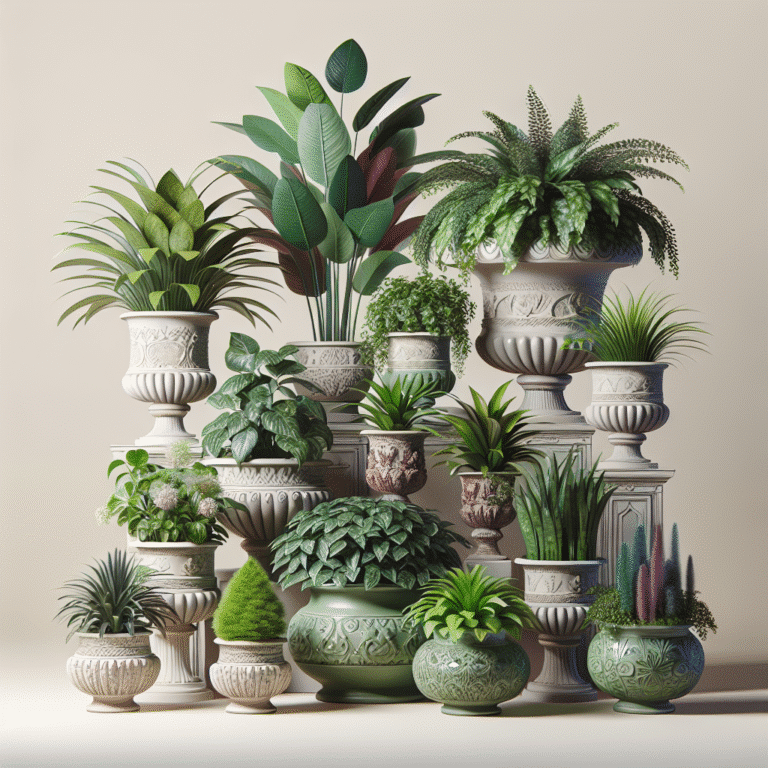 Plantas de interior apresentadas em vasos elegantes