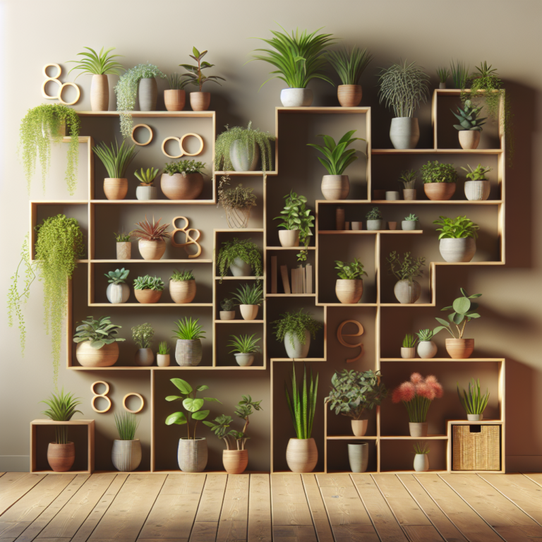 plantas em estantes e prateleiras