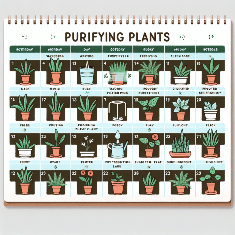 manutenção mensal de plantas purificadoras: calendário de cuidados.