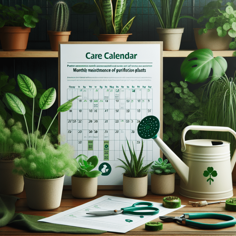 manutenção mensal de plantas purificadoras: calendário de cuidados.